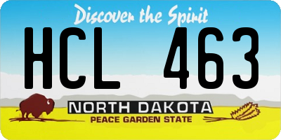 ND license plate HCL463