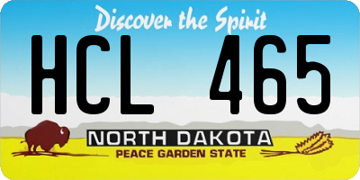 ND license plate HCL465