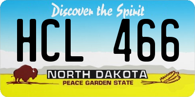 ND license plate HCL466