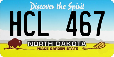 ND license plate HCL467