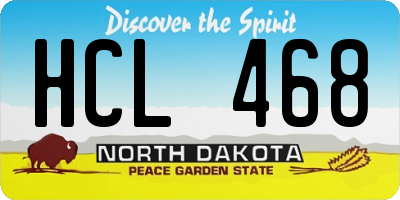 ND license plate HCL468