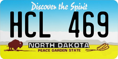 ND license plate HCL469