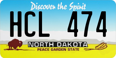 ND license plate HCL474