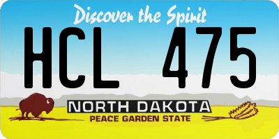 ND license plate HCL475