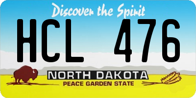 ND license plate HCL476