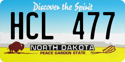 ND license plate HCL477