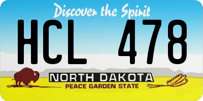 ND license plate HCL478