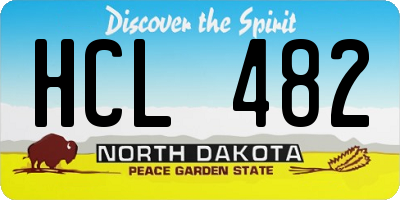 ND license plate HCL482