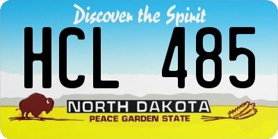 ND license plate HCL485