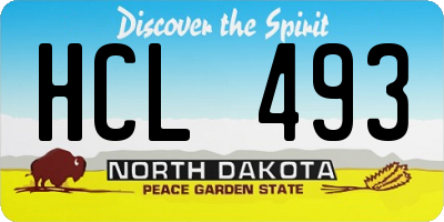 ND license plate HCL493