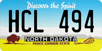 ND license plate HCL494