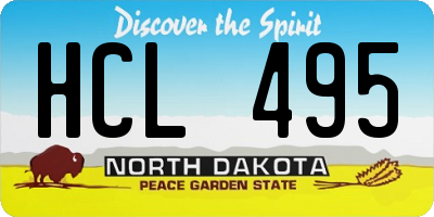 ND license plate HCL495