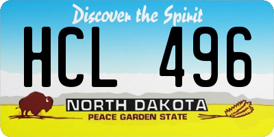 ND license plate HCL496