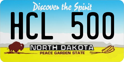 ND license plate HCL500