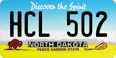 ND license plate HCL502