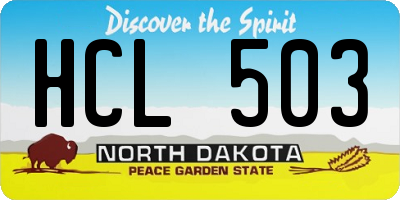 ND license plate HCL503