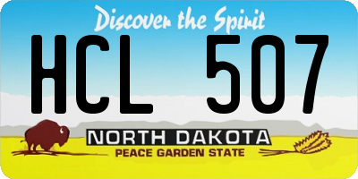 ND license plate HCL507