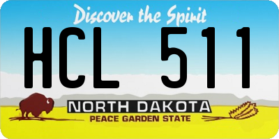 ND license plate HCL511