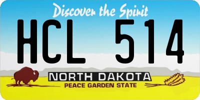 ND license plate HCL514