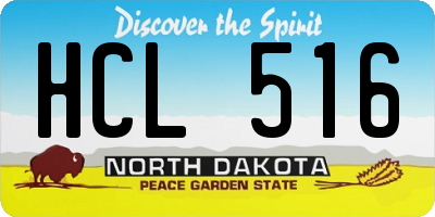 ND license plate HCL516