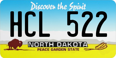 ND license plate HCL522