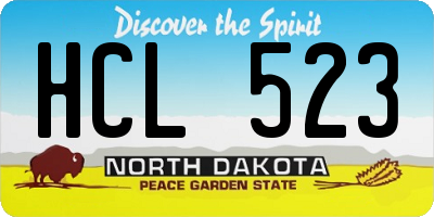 ND license plate HCL523