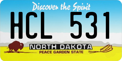 ND license plate HCL531