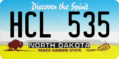 ND license plate HCL535