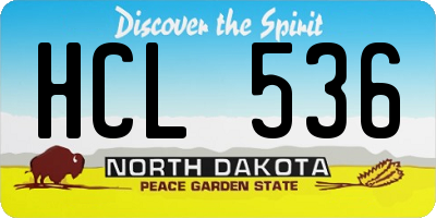 ND license plate HCL536