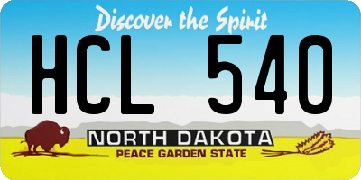 ND license plate HCL540