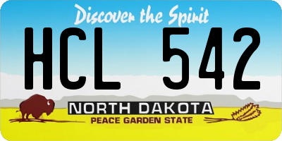 ND license plate HCL542