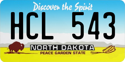 ND license plate HCL543