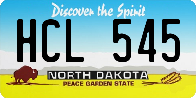 ND license plate HCL545