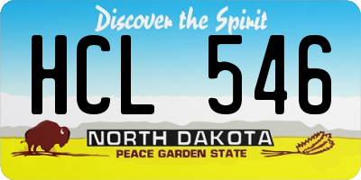 ND license plate HCL546