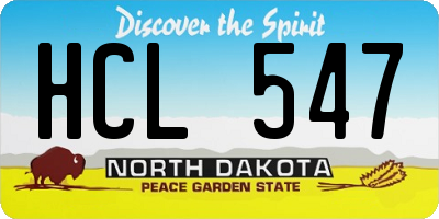 ND license plate HCL547