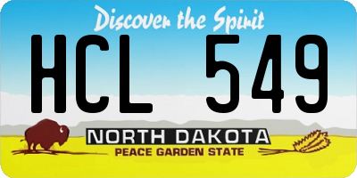 ND license plate HCL549