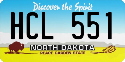 ND license plate HCL551