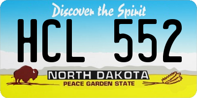 ND license plate HCL552