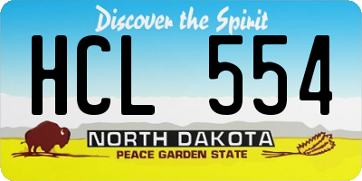 ND license plate HCL554