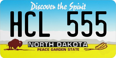 ND license plate HCL555