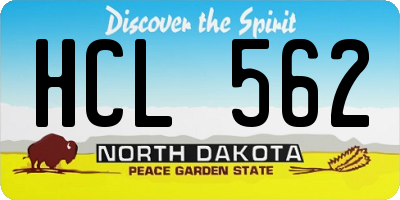 ND license plate HCL562