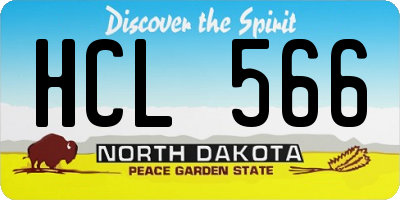 ND license plate HCL566