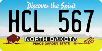 ND license plate HCL567