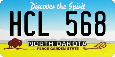 ND license plate HCL568