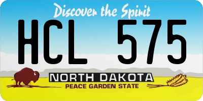 ND license plate HCL575