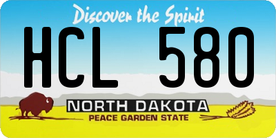 ND license plate HCL580