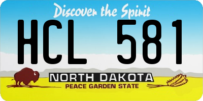 ND license plate HCL581