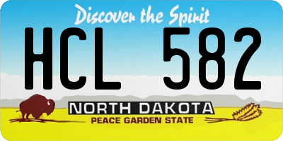 ND license plate HCL582