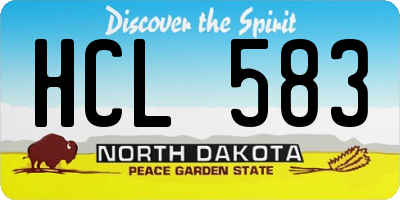 ND license plate HCL583