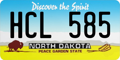 ND license plate HCL585